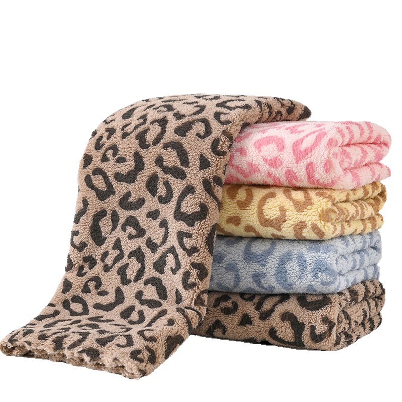 5 toallas de coral 30 * 30 toallas de cocina toallas de leopardo suave absorción de agua toallas de té transfronterizas