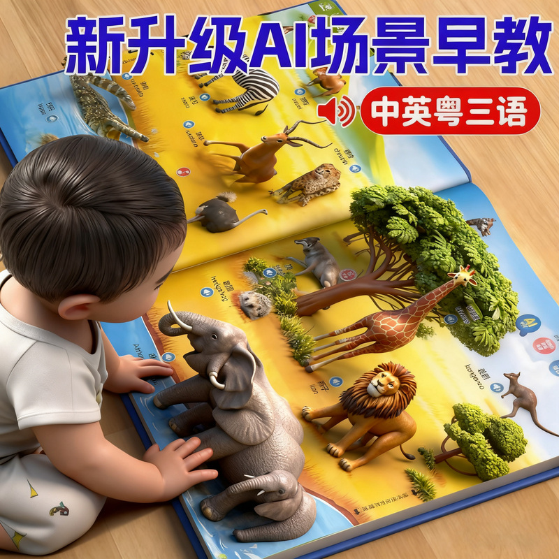 Talking early education audio books for ages 0 to 9, educational toys, point-and-read sound books, enlightenment cognitive learning machine