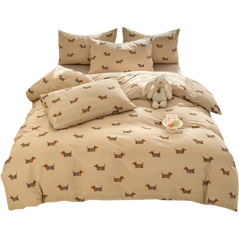 Cartoon Bear Bedding Set Soft Cloud Cotton Three Piece Sheet_voghion.com