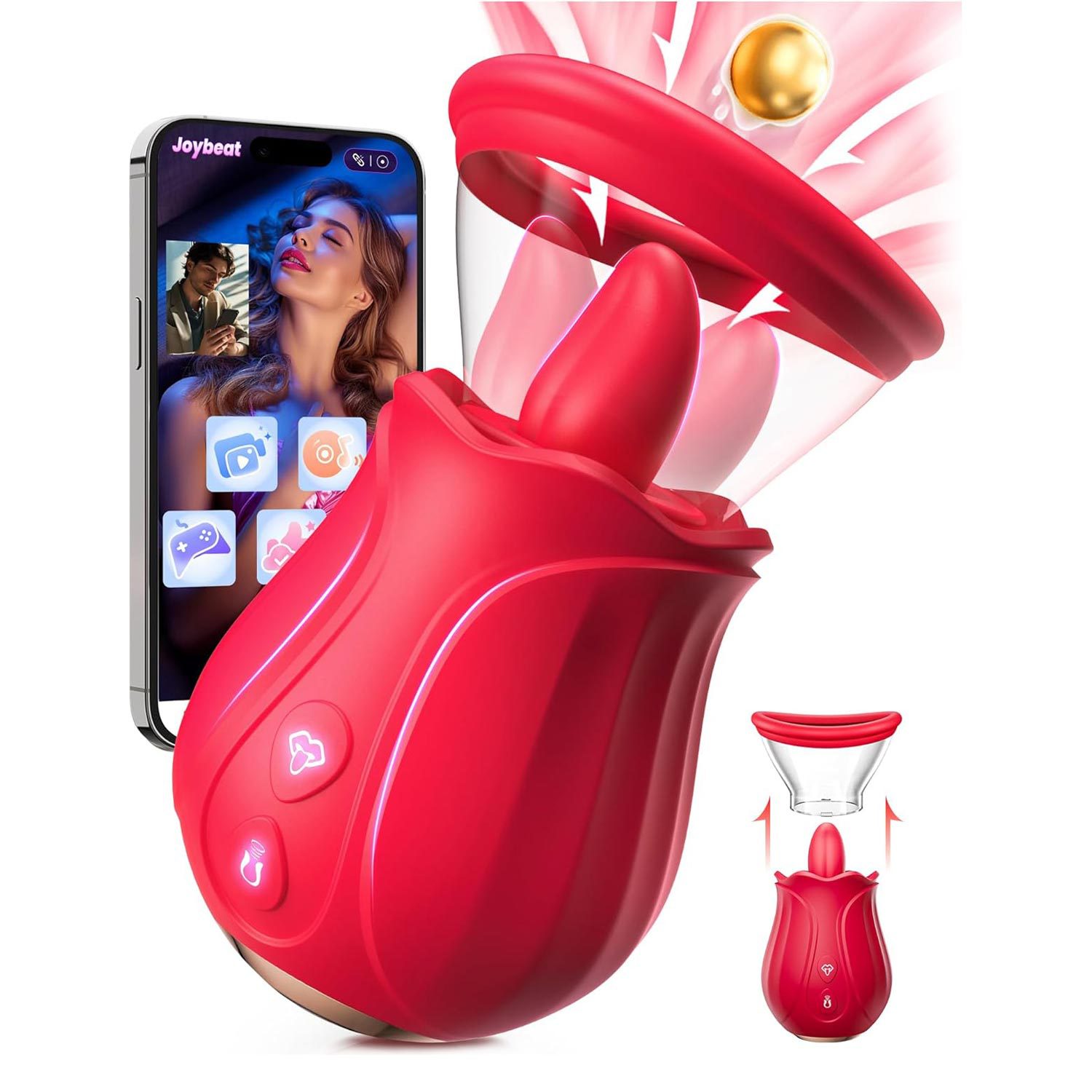 Vibrador de punto G con función de penetración automática, estimulación hueca, dorado, para la mano derecha.