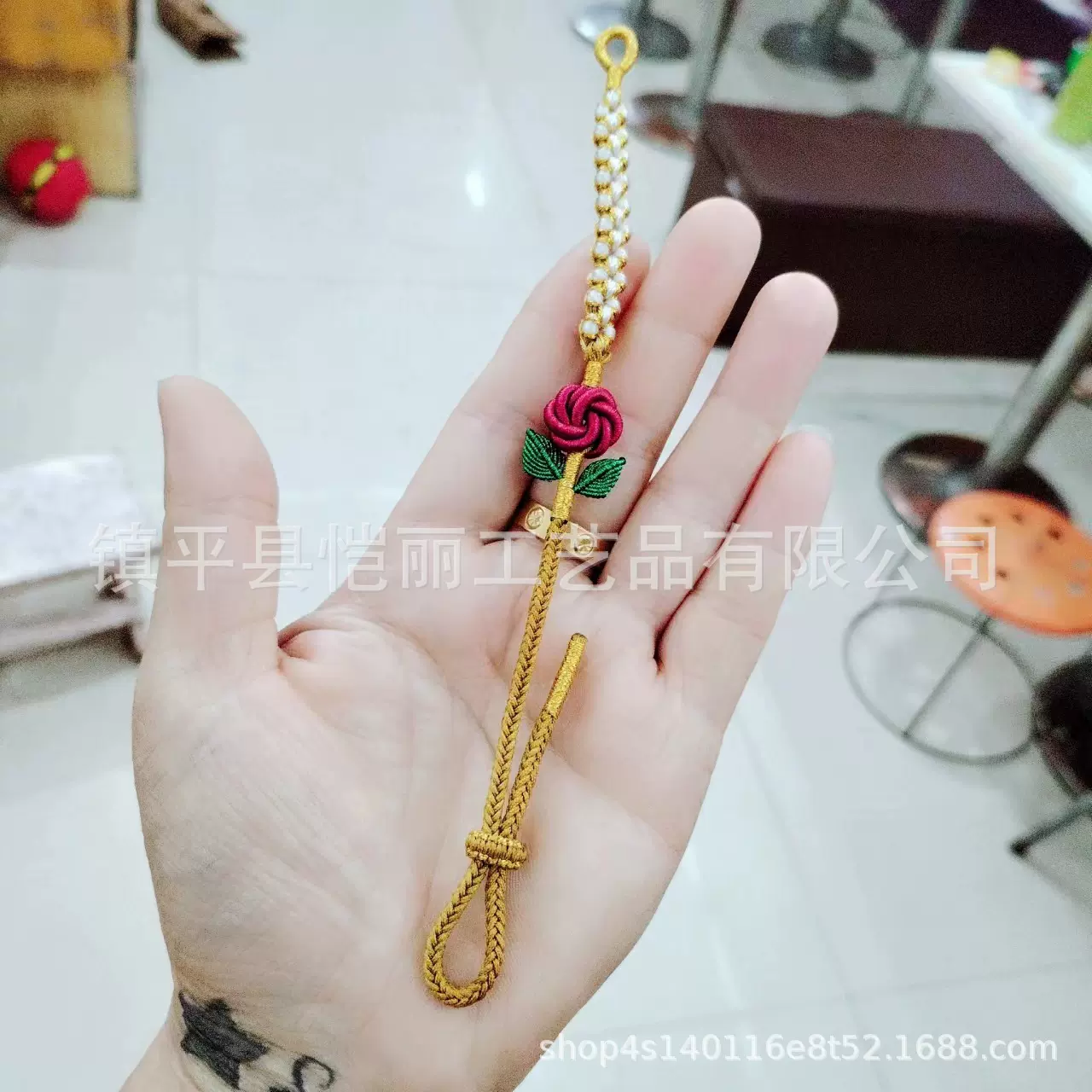 红绳桃花结小清新手链可加黄金玉石多用本命年多色手链批发手厂家