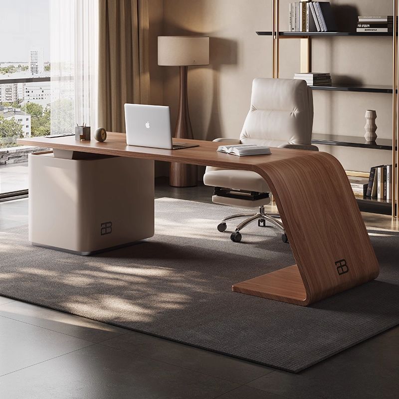 Desk Light Luxury Italian Minimalist Mid-Century Style Solid Wood Designer Writing Desk Boss Office Computer Desk Home Study