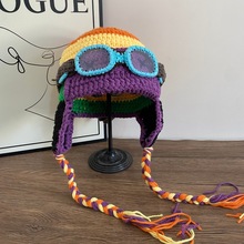 飞行员毛线帽纯手工手钩帽创意潮人帽欧美派对帽个性针织跨境批发