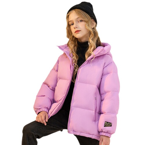  Winter New Children's Clothing Down Jacket Medium and Large Children's White Duck Down Korean Style Thickened Black Gold Bread Jacket Top