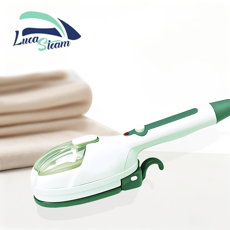 Household handheld steam brush, portable travel mini steam iron brush, fabric smoothing brush, green