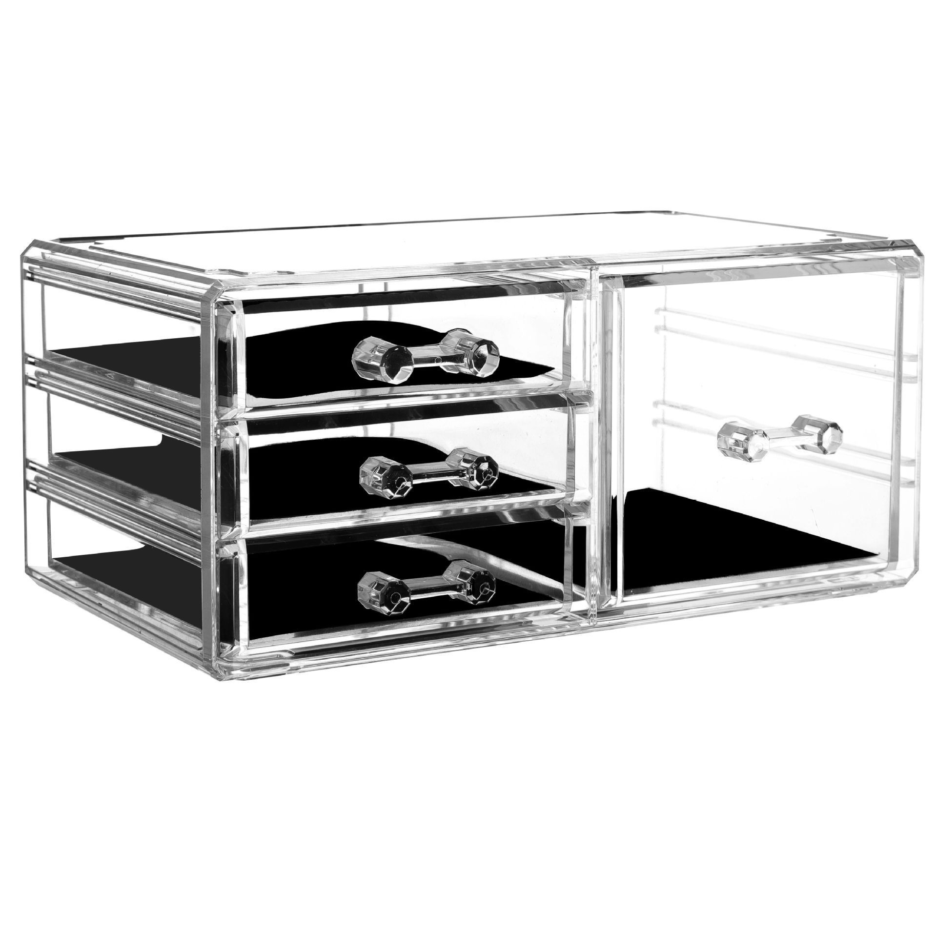 Caja de almacenamiento de cosméticos tipo cajón lujoso acrílico gabinete de almacenamiento de productos de cuidado de la piel con cubierta de gran capacidad estante de escritorio