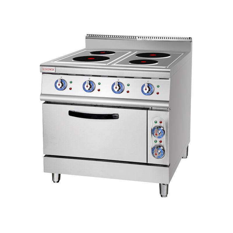 立式电热四头煮食炉连焗炉圆形煮食炉连柜座连焗炉