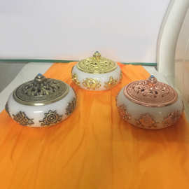 合金八吉祥香炉盘香线香炉檀香沉香炉香薰炉茶具摆件树脂工艺品