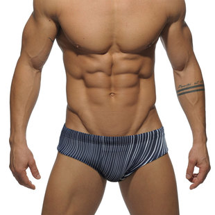 UXH men's bikini black and white line European and American triangle swimming trunks fashion trend quick-drying beach triangle swimming trunks men