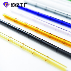 Heat-resistant bamboo glass straw high borosilicate glass colored straw direct sale for pregnant women and children juice drink manufacturers