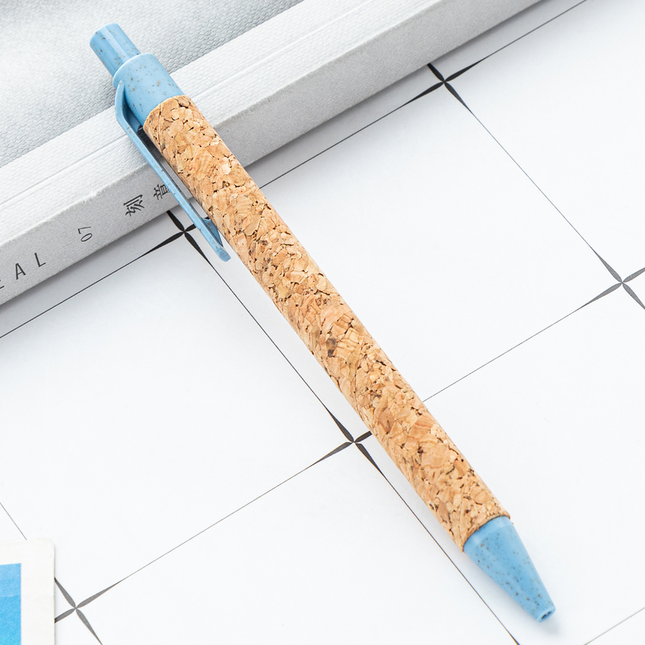 Nuevo bolígrafo de madera plástico corcho de paja bolígrafo de bolas al por mayor regalos promocionales publicidad bolígrafo