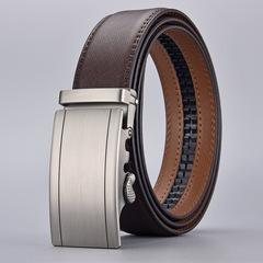 Belt men's cowhide belt genuine leather cross-border brown trouser belt casual business manufacturer wholesale automatic buckle men's belt