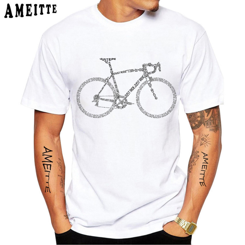 アマゾンwishクロスボーダー欧米趣味自転車プリント柄丸首半袖tシャツ男性上着速売通|undefined