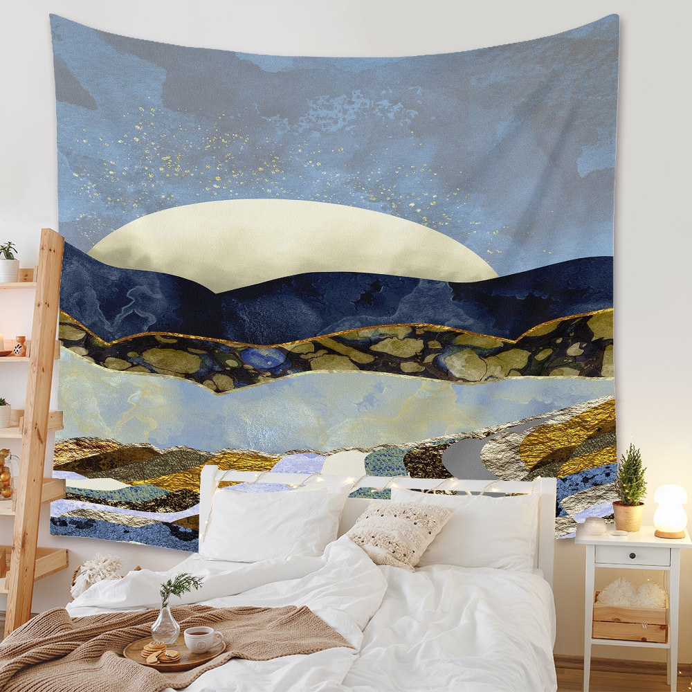 Bohemian Moon Mountain Painting Wall Cloth Decoration Tapestry Wholesale Nihaojewelry display picture 181