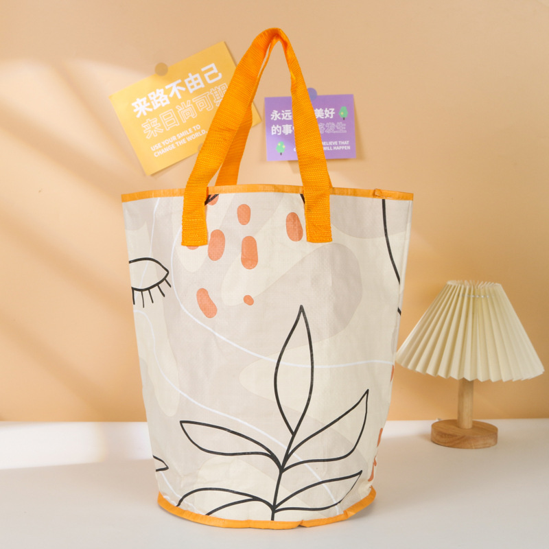 创意礼品手提购物袋彩印环保塑料编织袋大容量防水行李收纳袋