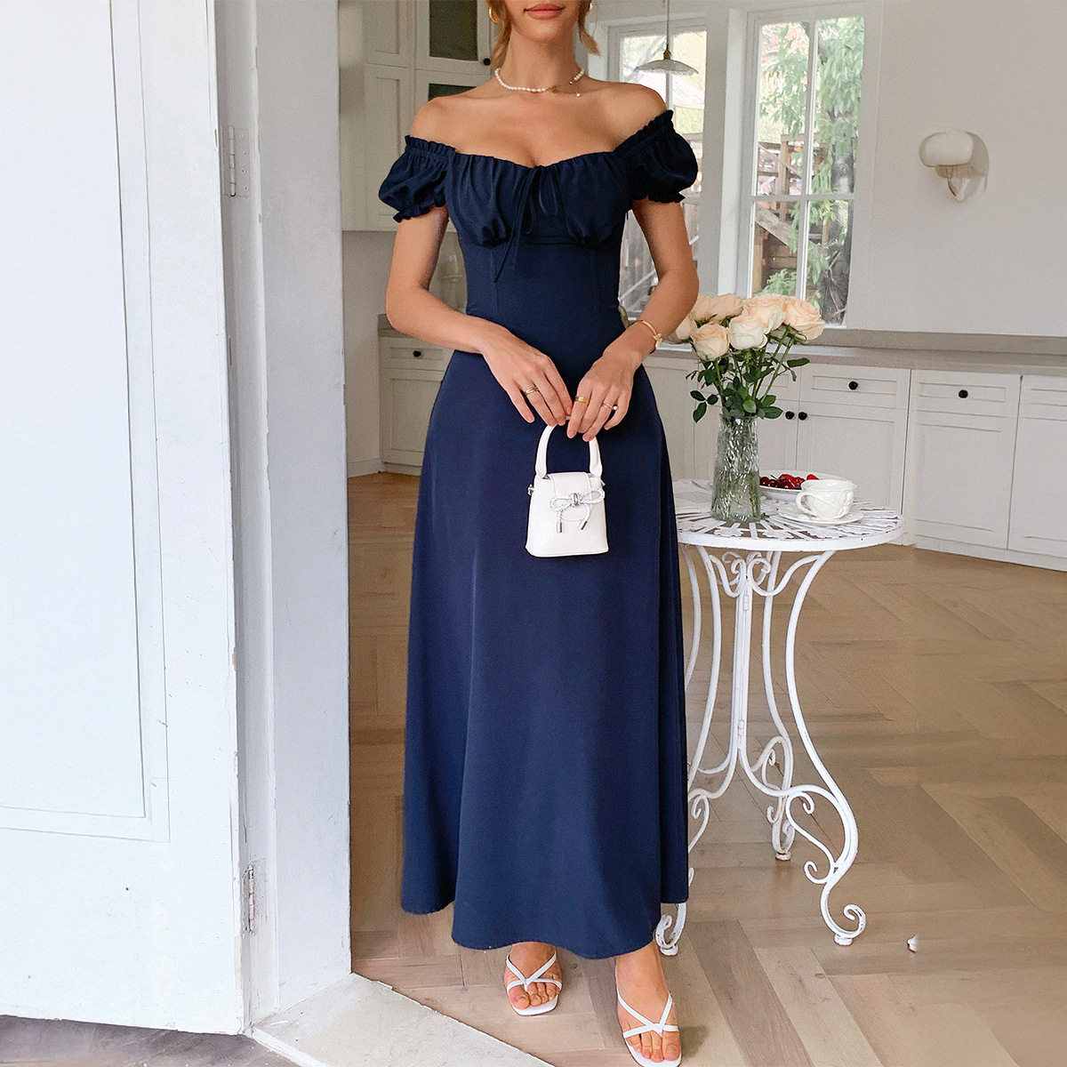 Women's Summer Elegant Short-Sleeve Maxi Dress