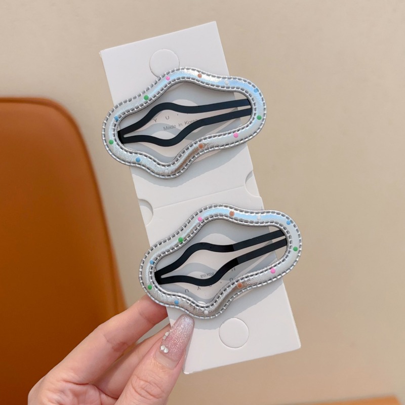 Punto de onda de color nubes clip de cabello para niños corteza plateada clip de cabello para niñas clip de frangeo lateral clip de cabello dulce clip de cabello BB