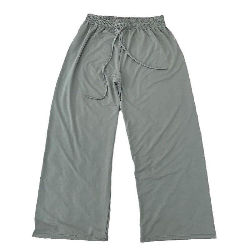 Pantalones de protección solar de seda de hielo, pantalones anchos, cintura alta de verano para niños, adelgazamiento, caída, pantalones rectos casuales simples y versátiles