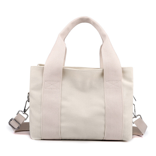 Women's canvas bag, multi-port handbag, Korean style shoulder bag, large capacity women's bag, fashionable small bag, crossbody bag for work