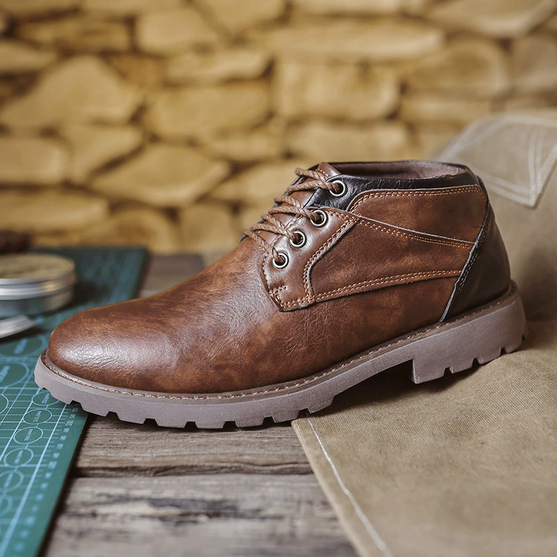 Кожаные ботинки на заказ, ретро-ботинки Мартин, мужские осенние высокие ботинки, мужские короткие ботинки в британском стиле, рабочие ботинки для улицы