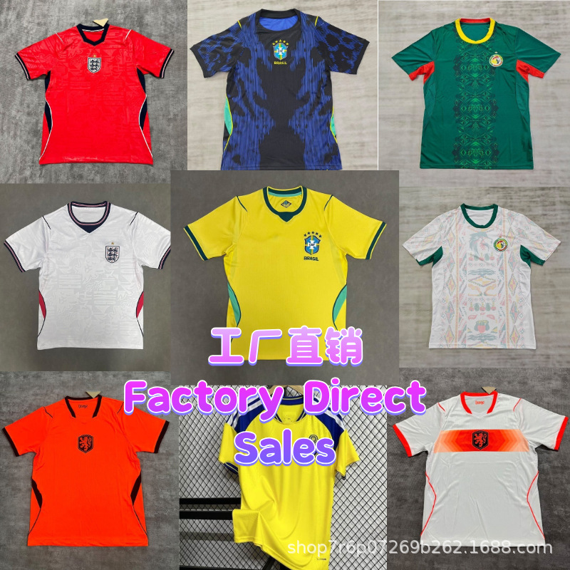 Factory Wholesale 2026 World Cup Jerseys Portugal Italy Argentina Brazil France England Football Uniforms