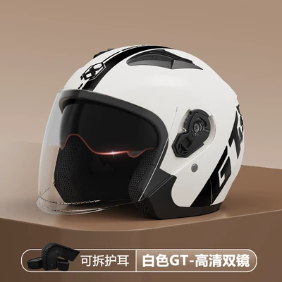 and Women, All-Season Riding Half – Motosiklet kaskı (dəbilqə) - foreign-trade801-gt-milky-white