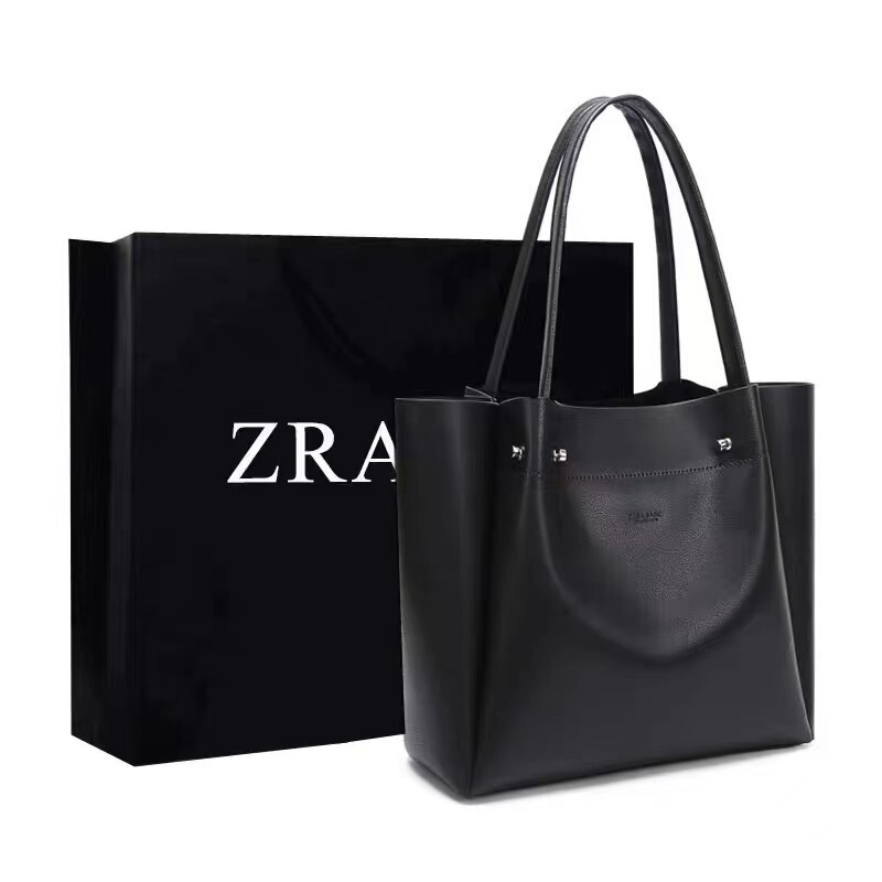 Za New Large Bag 2026 Korean Version Fashion Solid Color Tote Bag Large Capacity Shoulder Crossbody Handbag for Women Trendy Style
