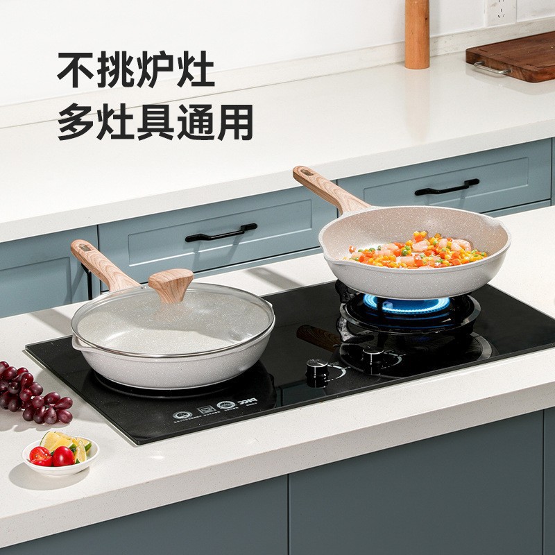 평평한 바닥 프라이팬, 무연, 붙지 않는 프라이팬, 일체형 다이캐스팅, 공장 직판, 밀레스톤 프라이팬, 모든 종류의 스토브에 사용 가능