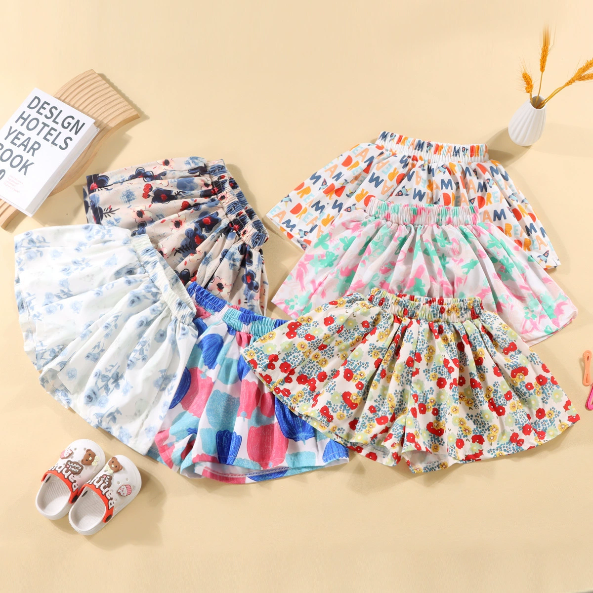 Children's Summer Culottes & Skirts, Girls, Loose Fit, Multi-Print Colors, Heights 90–150 cm