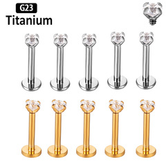 G23 Titanium 16G Diamond-Clined Labret Piercing Jewelry 3-5mm Piercing Wholesale