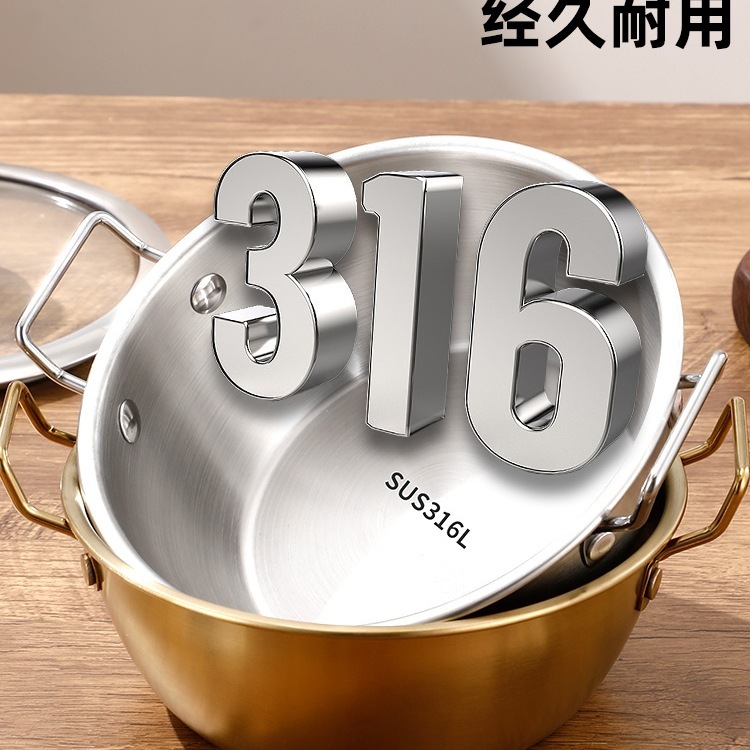韩式泡面碗316不锈钢大碗带盖家用双耳拌饭碗螺蛳粉汤碗手柄|undefined
