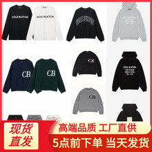 批发零售跨境 潮牌提花CB字母连帽宽松卫衣高街男女款休闲针织衫