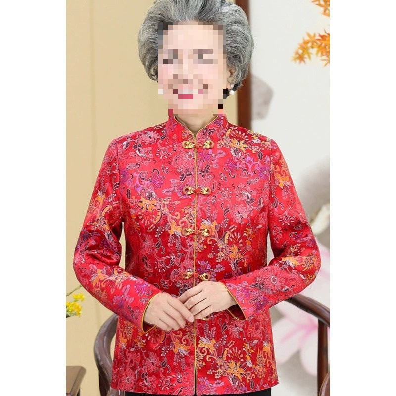 Z3J [коллекция на 11 000 человек] Женская короткая зимняя верхняя одежда с хлопковой подкладкой, костюм Тан, женский костюм в китайском стиле, ретро, ​​для мам среднего и пожилого возраста