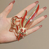 China Red Rabbit gules Ribbon Grip senior Guochao Hairpin Hindbrain Shark Collet Jewelry wholesale