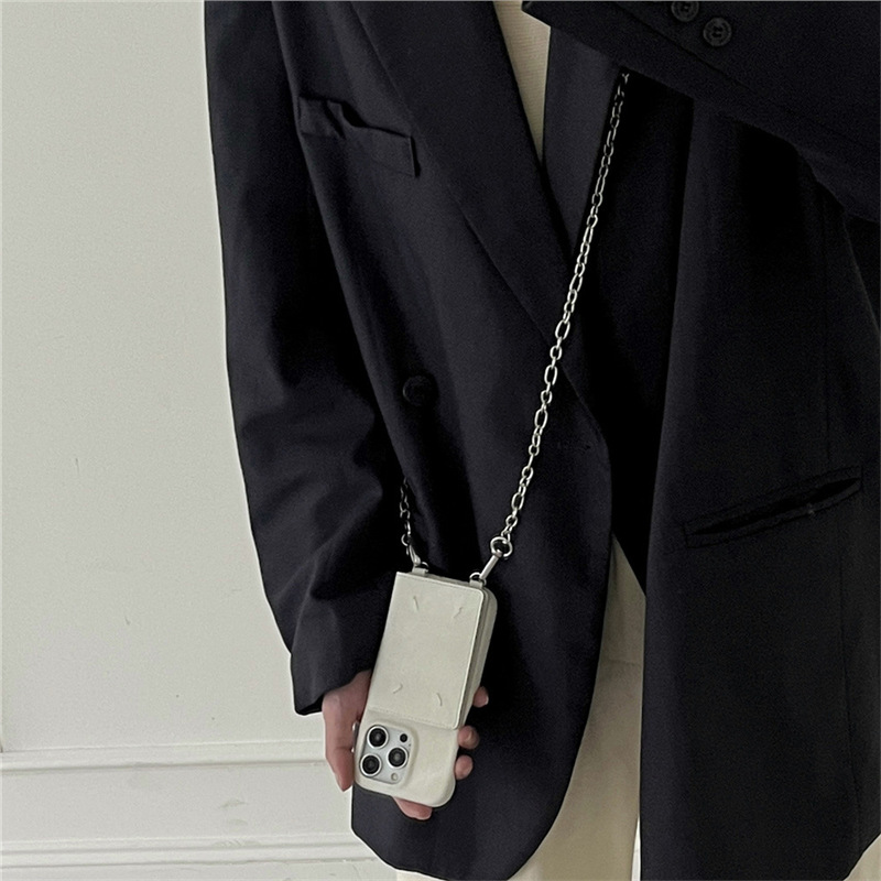 Hand-stitching card cross-body-white