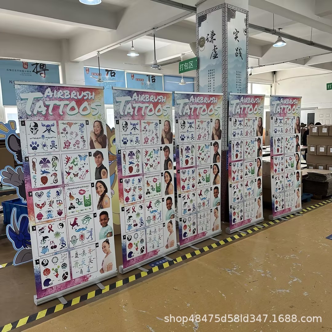 广告喷绘写真门型展架易拉宝画面制作户外展示架厂家批量加工制作