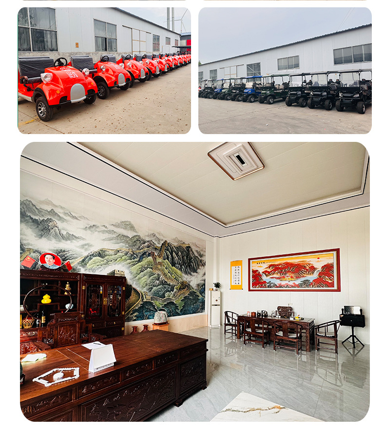 Electric Golf Cart, Tourist Attraction Four-Wheel Sightseeing Vehicle, Factory Direct Sales, Foreign Trade Export, 4-Seater, Cross-Border