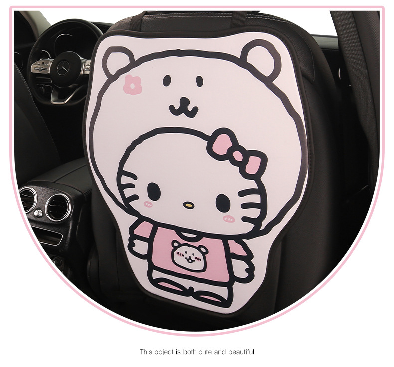 Cute Cartoon Chair Back Anti-Kick Pad for Little Cat Lady Car Seat Back Anti-Stain Pad Long and Short Two Styles Available