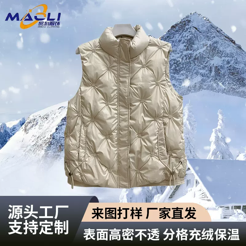 冬季免洗亮面羽绒棉服马甲女新款韩版时尚坎肩马甲加厚棉衣外套
