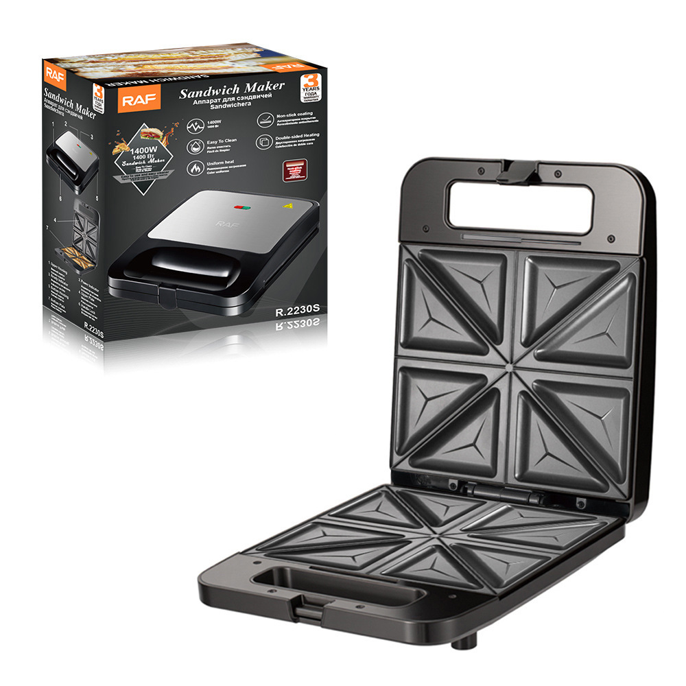 Máquina para hacer sándwiches y gofres de 1500W, estándar europeo y británico, para uso doméstico, con calentamiento de doble cara, plancha eléctrica.