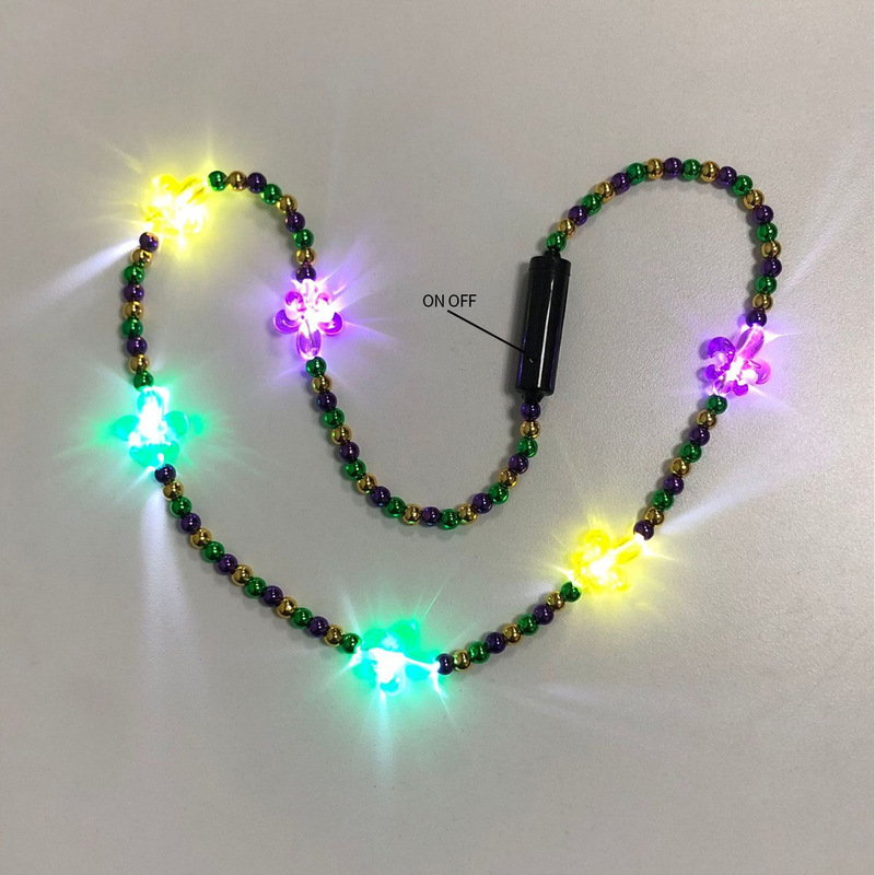 2023 New Carnival Ornaments Lily Iris Necklace Atmosphere Props Holiday Gifts Plastic Led