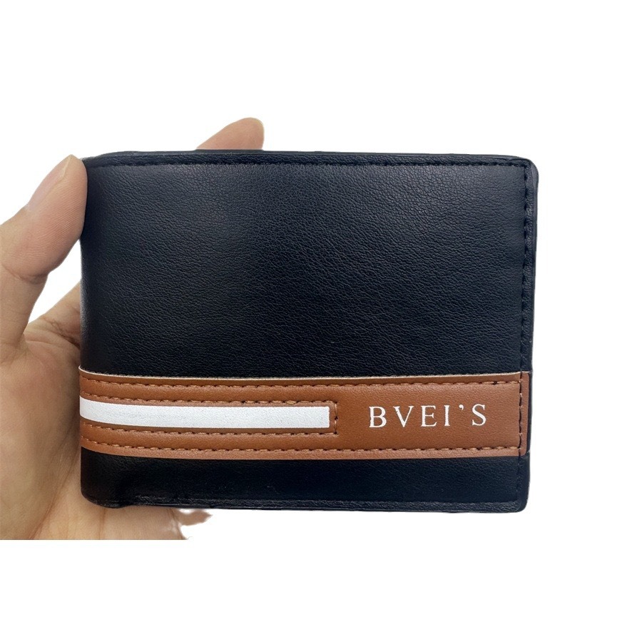 Νέο Ανδρικό Πορτοφόλι Κοντό Πορτοφόλι με Πολλαπλές Θέσεις Κάρτας και Κέρματα, Ανδρικό Δερμάτινο Πορτοφόλι_voghion.com