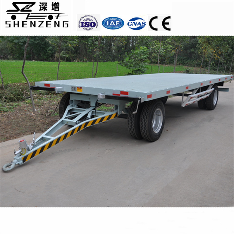 7吨全挂式牵引平板运输车叉车牵引平板挂车7吨双轴八轮平板拖车