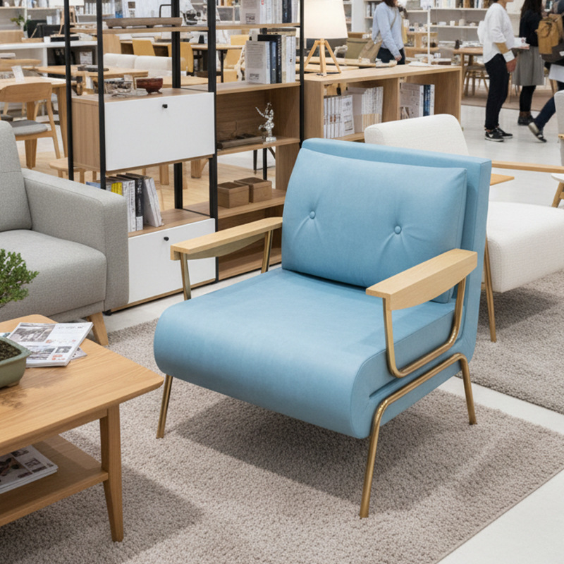 折りたたみソファベッド兼用シングルソファ、小規模住宅、オフィス、昼休み、介護、リビングルーム、書斎、和風ダブルソファチェア