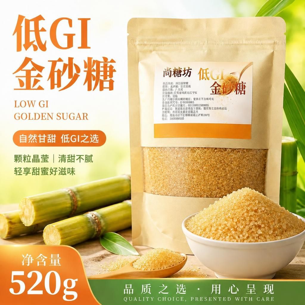 尚糖坊低GI金砂糖520g袋装食用糖烘焙调味