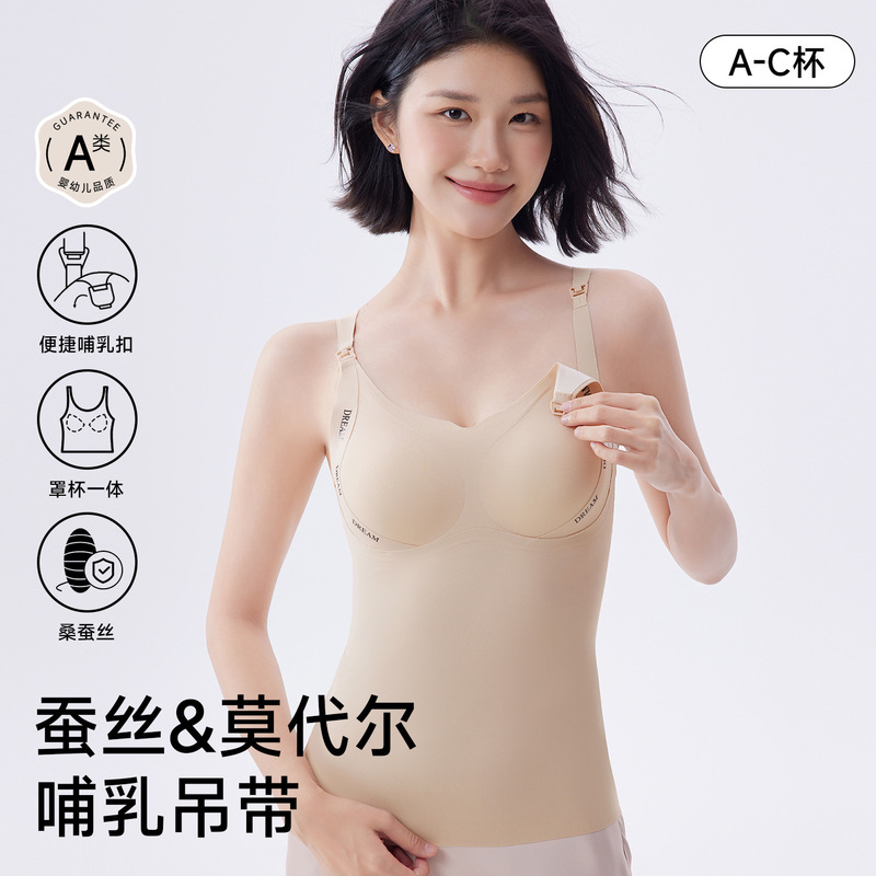 Maternity Camisole, Prenatal and Postpartum Nursing Bra, Breathable, High Elasticity, Lightweight, No Bra Needed, Spring and Summer 0.5Cmabc