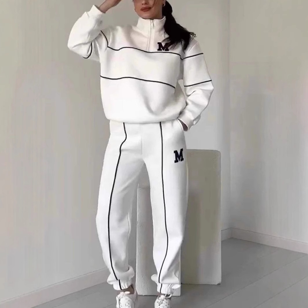 Women's Clothing autumn and winter new sweatshirt letter long sleeve trousers casual sports suit_voghion.com