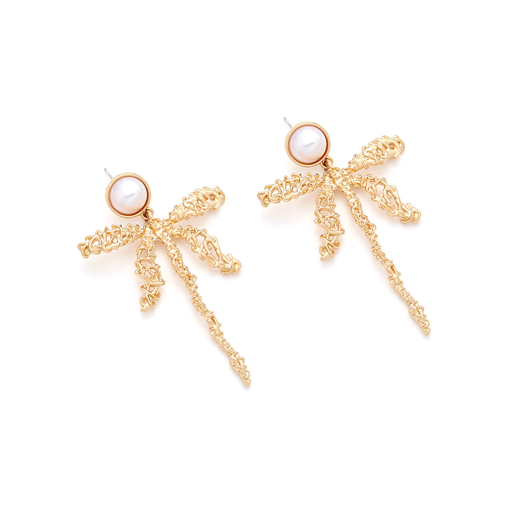 1 Pair Elegant Bow Knot Zinc Alloy Artificial Pearls Drop Earrings display picture 3