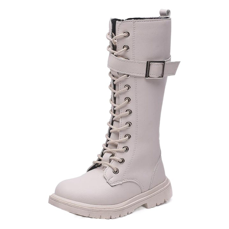 Girls' Boots 2026 Spring and Autumn New Style Single Boots, Small Cotton Boots, Medium and Large Children's High-Tube Long Boots, Cotton Boots, Children's Martin Boots