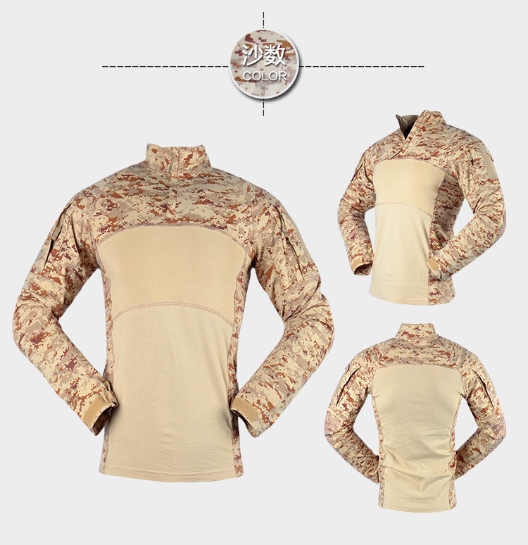 Tactical camouflage kids' uniform top, military enthusiast outdoor sports frog training uniform, real-person CS long-sleeved men's G3 tight detail image 8